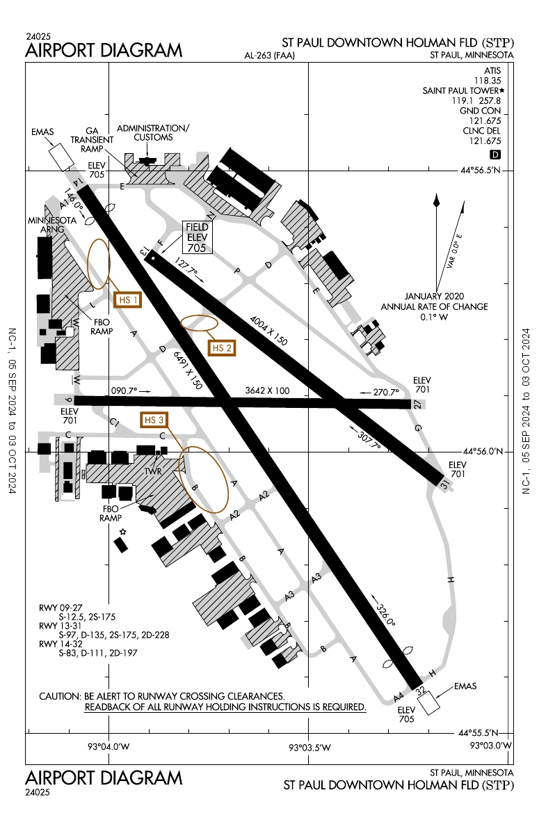 KSTP/St Paul Downtown Holman Field General Airport Information