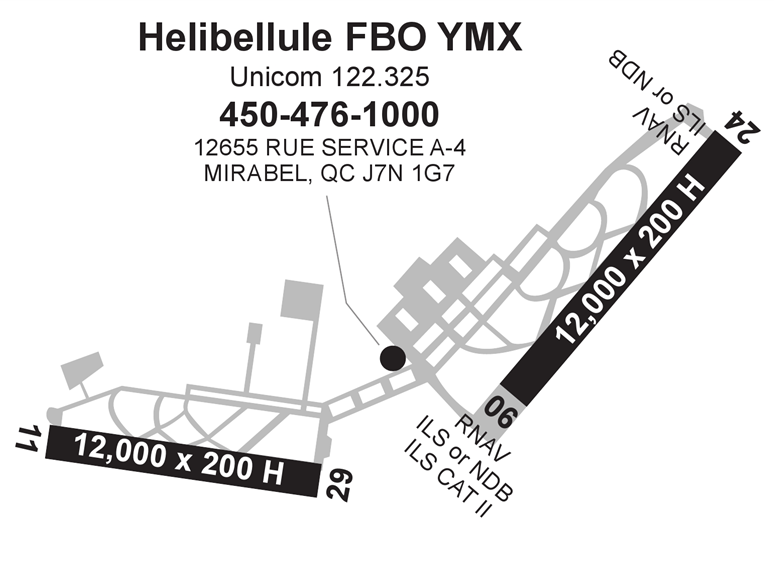 HELIBELLULE FBO | Montreal International Mirabel | AC-U-KWIK iad taxiway diagram 